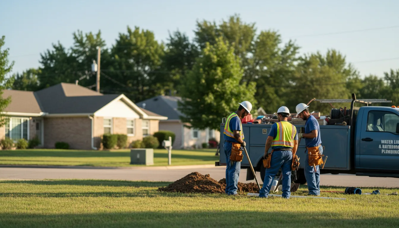 Residential water line and bathroom plumbing service in Leonard, ND